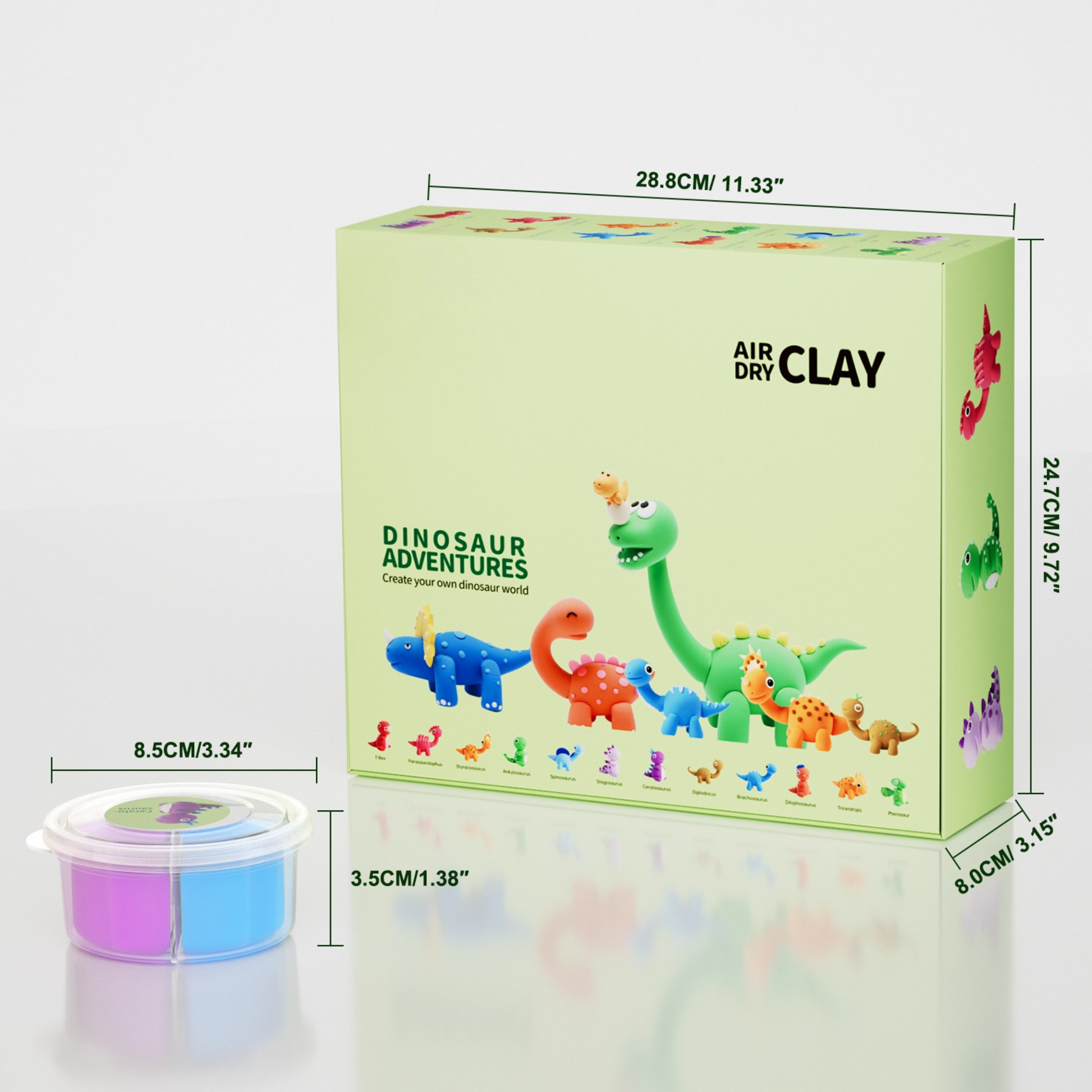 Creative dinosaur toy set with 12 fun prehistoric characters – ideal birthday or holiday gift for kids who enjoy crafts, building, and learning through play.