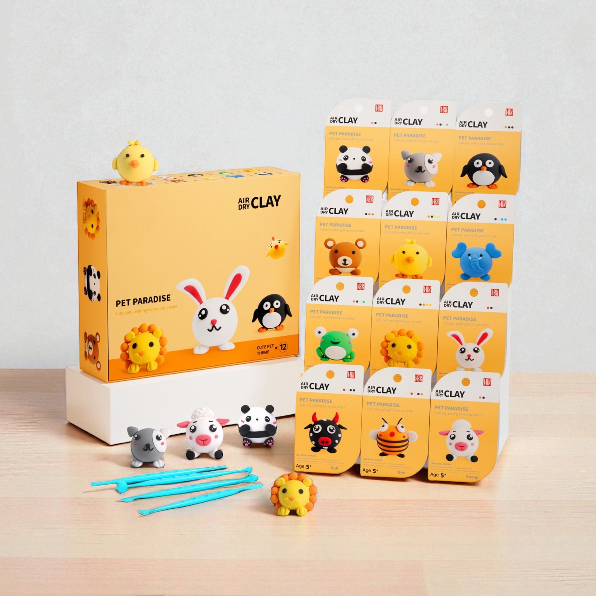 Cute animal playdough kit for kids – creative play set with 12 adorable pets like bunny, bear, and panda. Perfect educational toy and birthday gift for hands-on, screen-free fun.