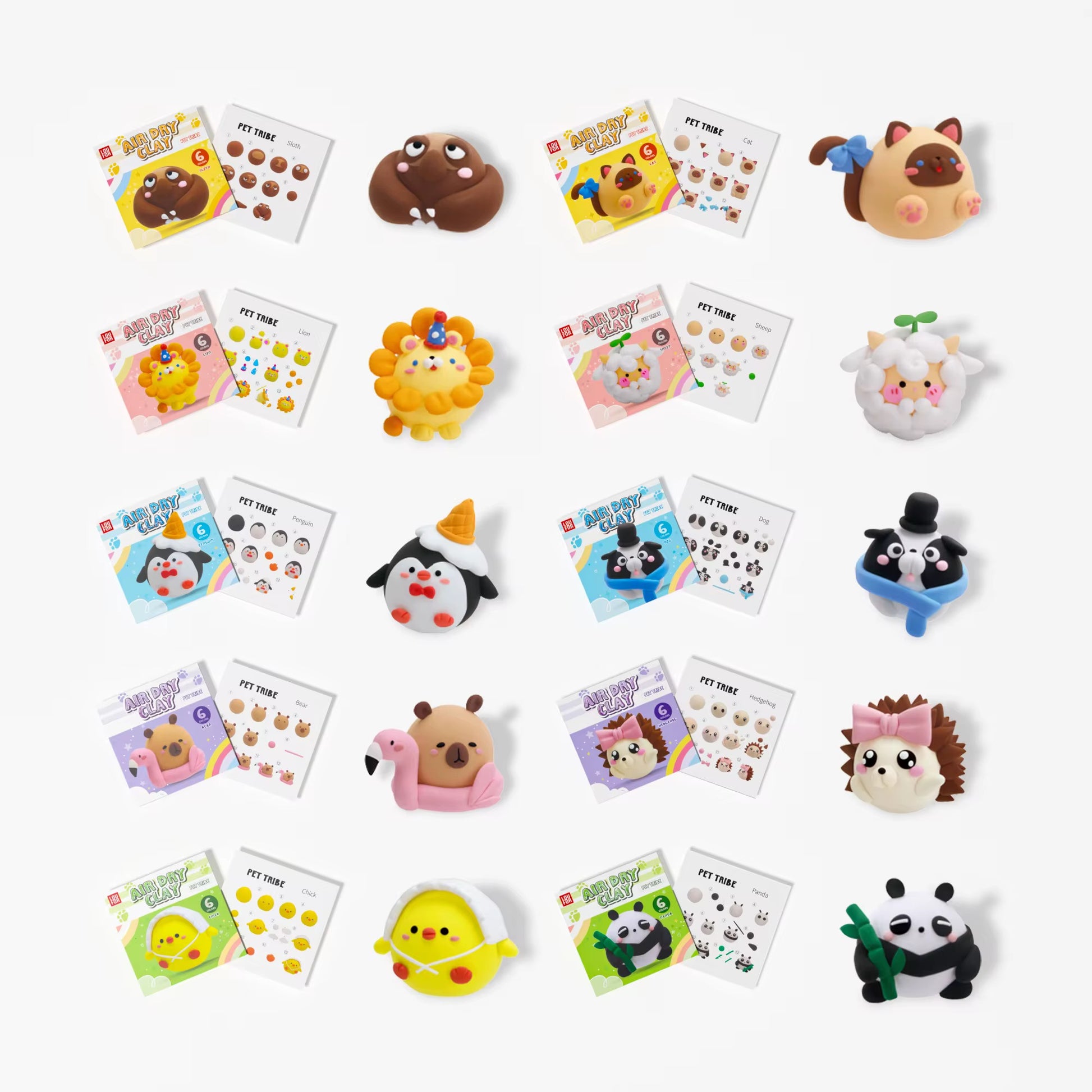 Multiple bright air dry clay colors per box for mixing and creative crafting, DIY clay craft kit for kids that encourages color recognition and creativity, non toxic modeling clay for screen free art activities and imaginative projects
