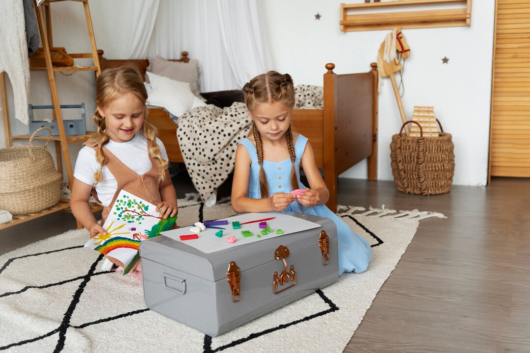 Children enjoying creative clay playtime with Pet Academy kit – joyful, screen-free bonding activity perfect for Montessori homes or classrooms.