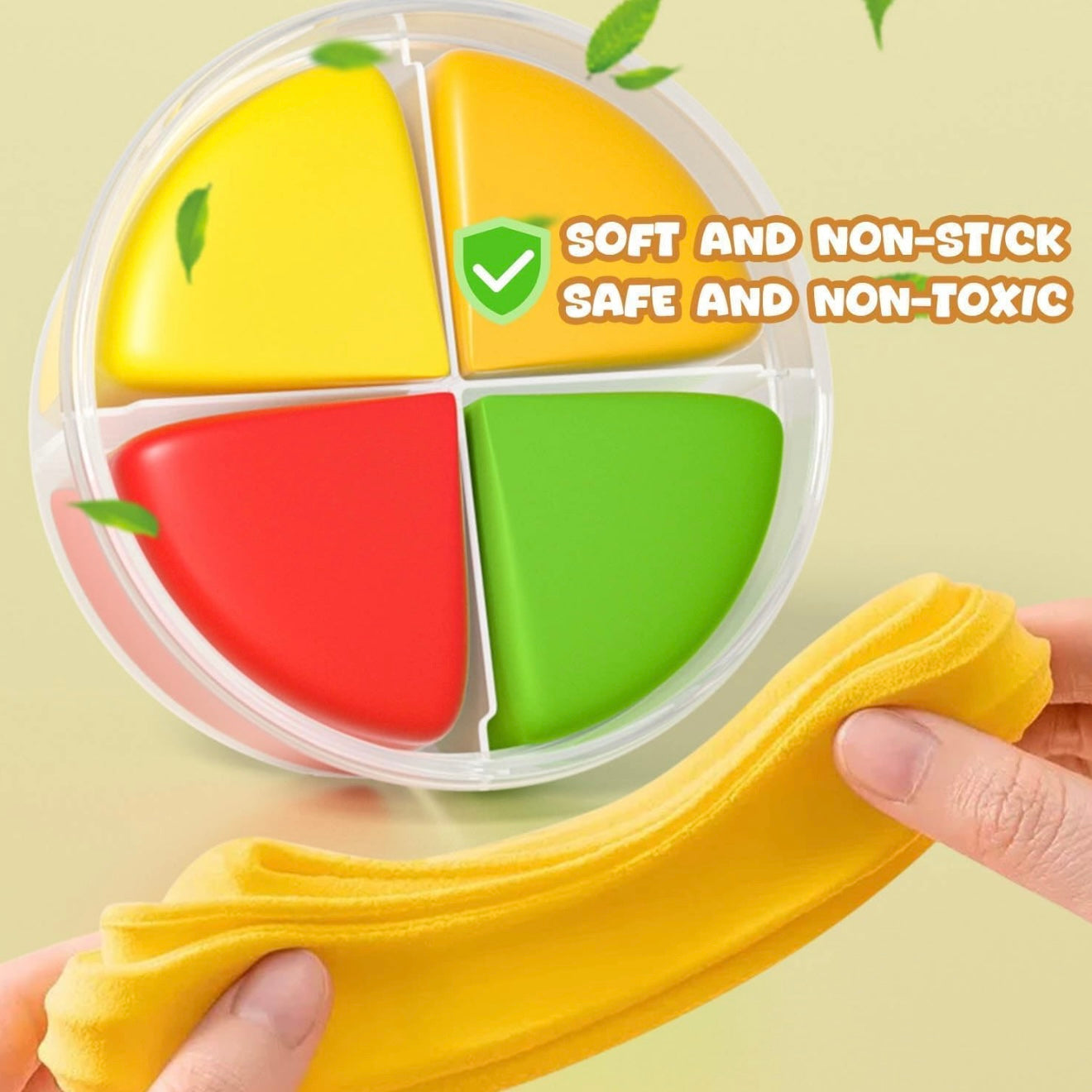 Soft non-toxic air dry clay from LOUFOR kit, demonstrating smooth texture, easy shaping, and non-sticky material safe for children. Ideal for sensory play, creative modeling, and mess-free crafting, making it a safe and fun art activity for kids at home or school.
