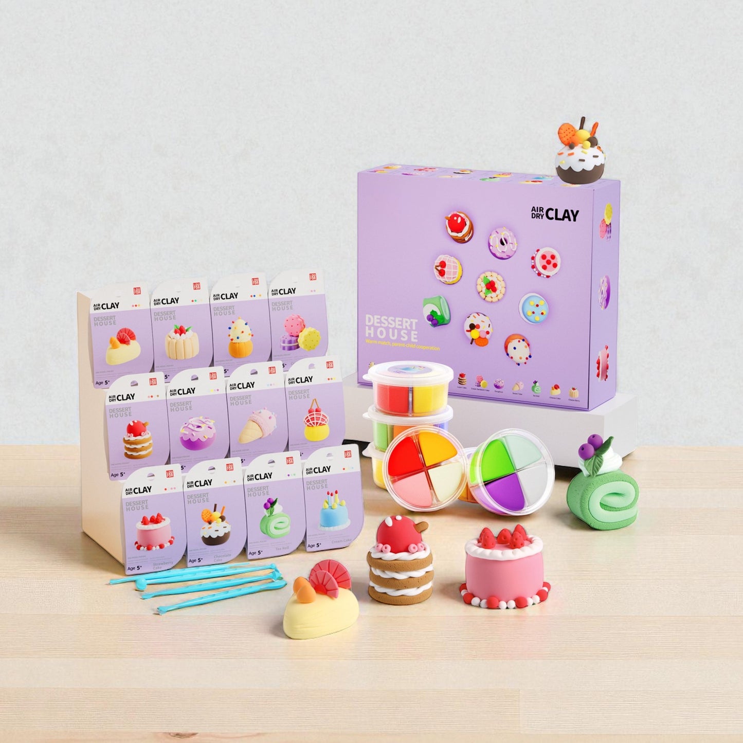 Creative dessert craft set for kids and adults – includes colorful materials and easy projects to make cute cakes and sweets. A fun screen-free art activity and thoughtful gift idea for creative families.