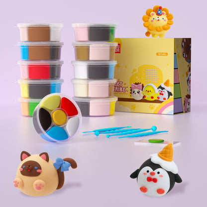 Multiple bright air dry clay colors per box for mixing and creative crafting, DIY clay craft kit for kids that encourages color recognition and creativity, non toxic modeling clay for screen free art activities and imaginative projects
