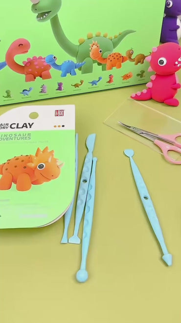 Air Dry Clay Kit for Kids – Montessori Dinosaur Craft & Learning Fun