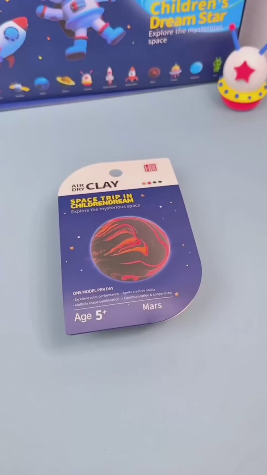 Complete space craft box with all materials, sculpting tools, and instructions. Everything needed for a creative afternoon or educational gift experience.